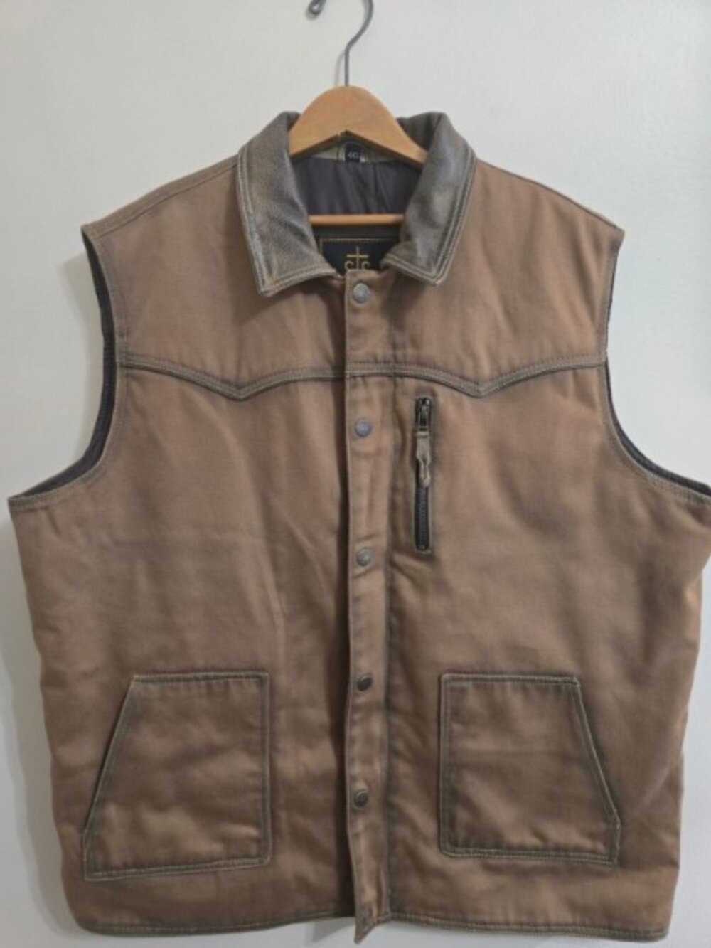 STS Ranchwear The Owen Vest Men's 4XL EUC Concealed Carry CCW Brown Work